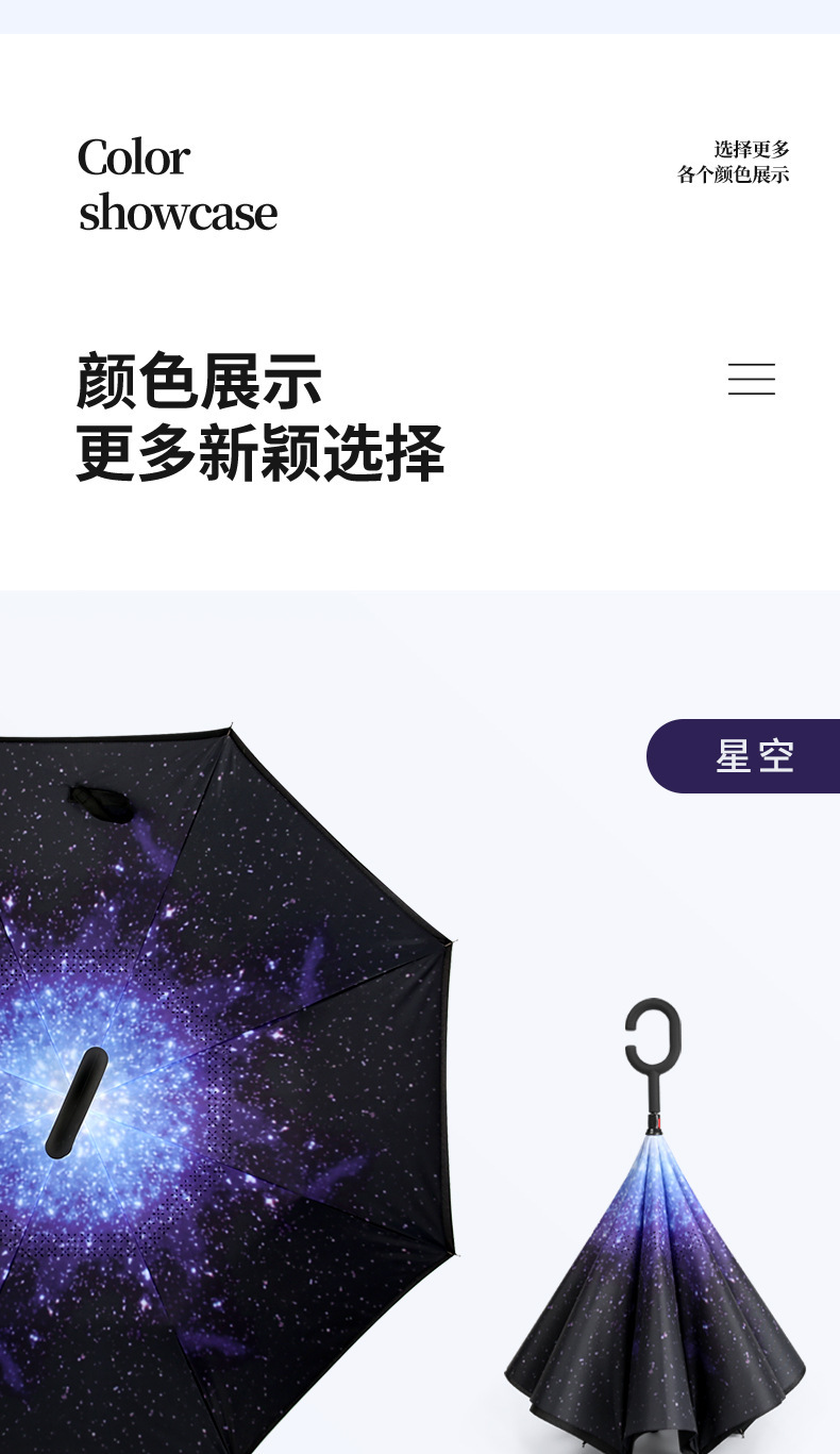 反向伞长柄直杆C型汽车伞车用双人手开反向伞晴雨伞礼品广告伞批详情12