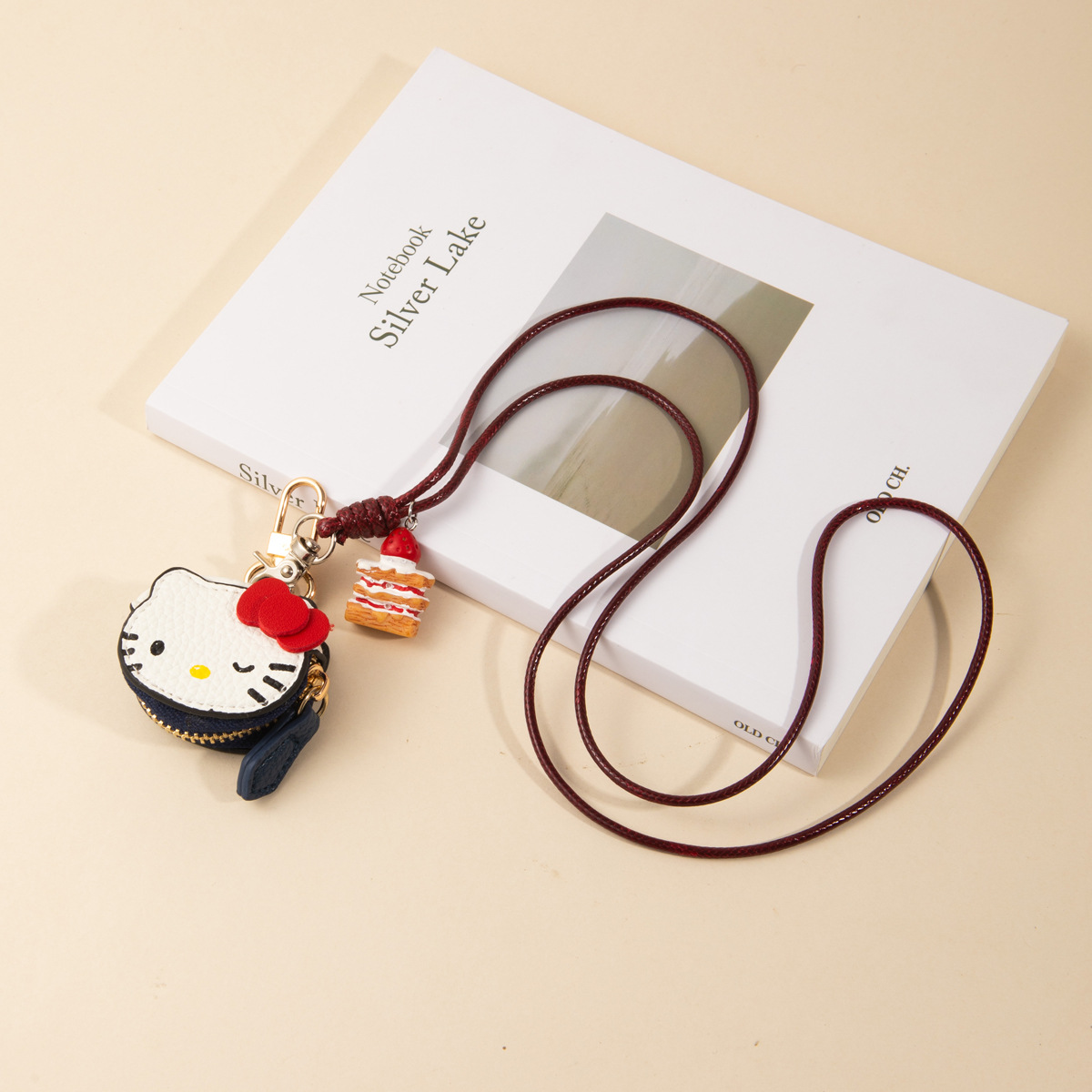 Sweet and cool style, cute kt cat small bag, detachable pendant, necklace, neck chain, sweater chain, hanging piece, keychain accessory pic 31