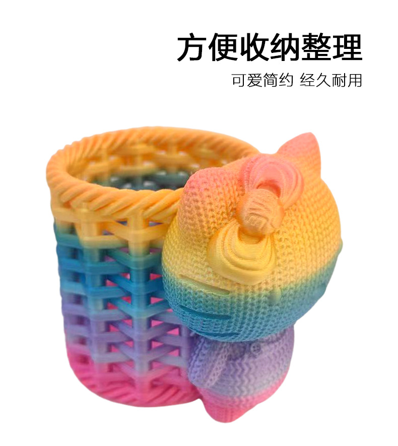 源头工厂3D打印凯蒂猫kt猫笔筒摆件创意造型文具收纳批发详情4