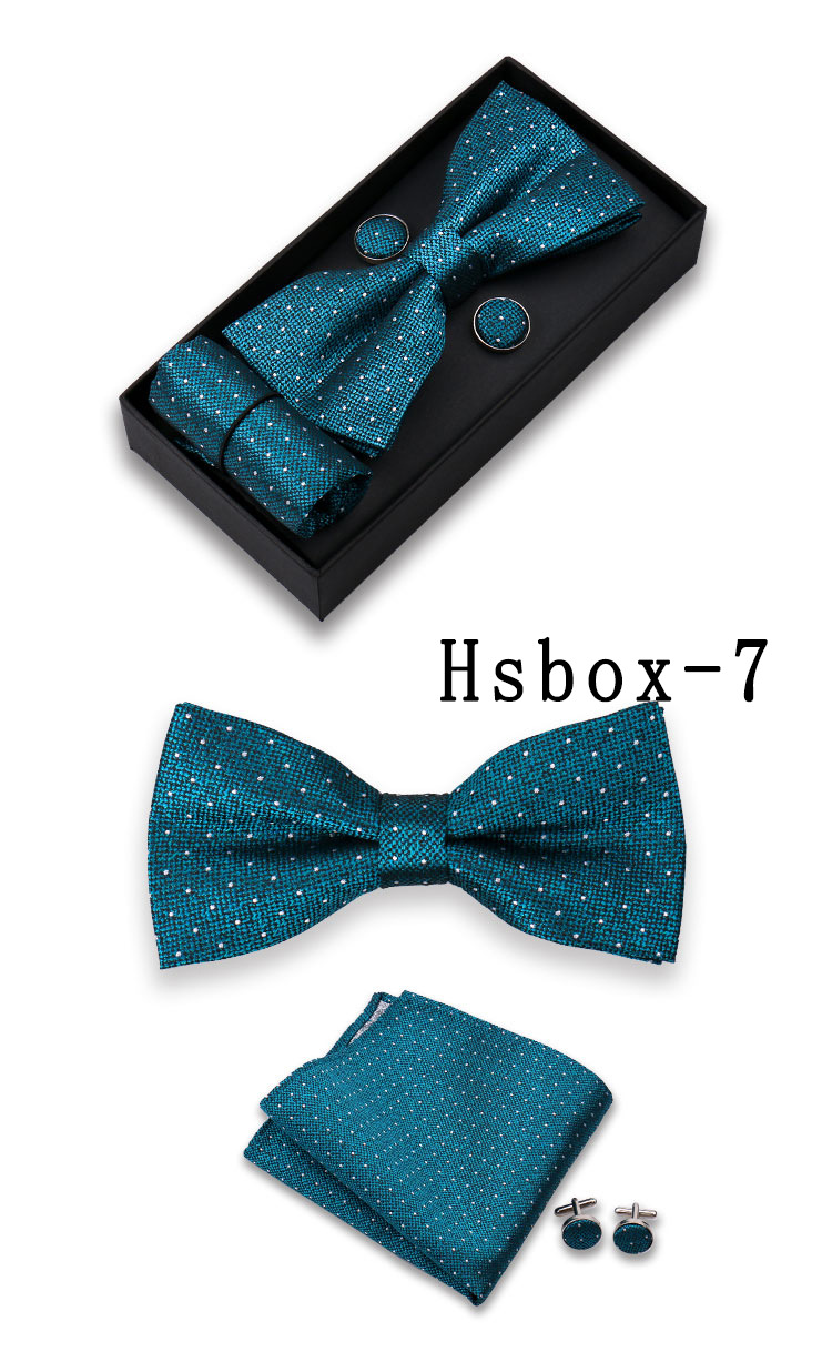 男士结婚礼服配饰套装红色领结口袋巾袖扣三件套现货男士领结领花西装配件详情9