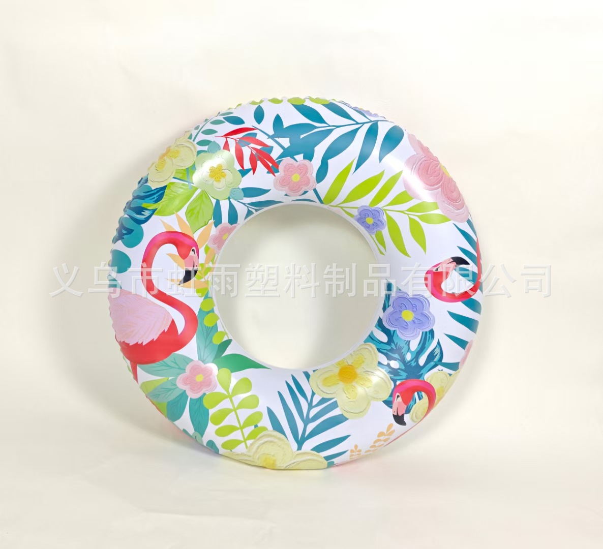 Hongyu Factory Direct sales Flamingo flower double-sided printed inflatable swimming rings, adult water floating products, essential for outdoor swimming in stock pic 7