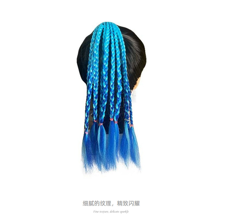 Colorful braids for children, hip-hop gradient short braids, hair bands, ponytails, dreadlocks, wigs, European and American Tibetan hair accessories pic 22