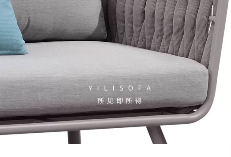 游仁北欧沙发庭院花园绳编民宿阳台藤椅室外露天藤编家具手工编织详情20