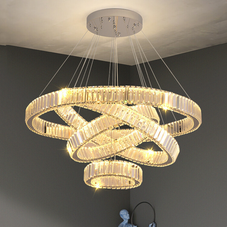 客厅吊灯2025年挑空楼梯吊灯轻奢水晶灯楼中楼餐吊灯具别墅楼吊灯详情17