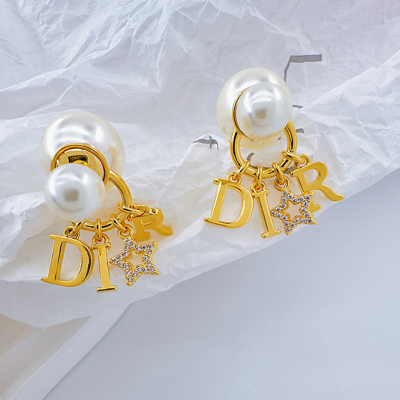 Celeste celeste nuevo estilo perla pendientes calado mujer de alta clase sentido multiplos pendientes luz lujo agujas plateadas orejeras fábrica pic 12