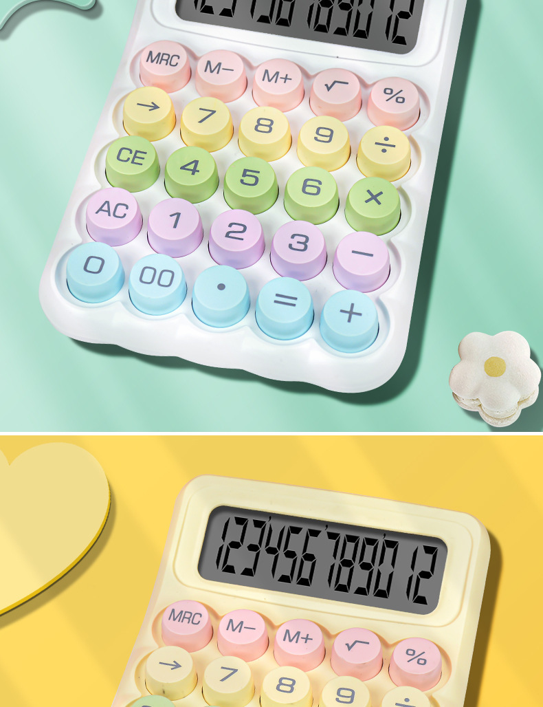 彩色机械键盘马卡龙多巴胺多功能计算器爆款网红学生专用计算机详情12