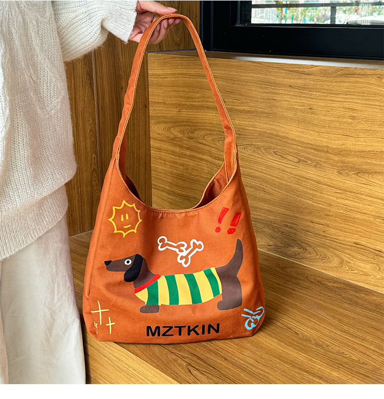 Lona dachshund bolsa de mano bolsa de tote de gran capacidad bolsa de cuchara crossbody portátil bolsa de hombro de un campus pic 11
