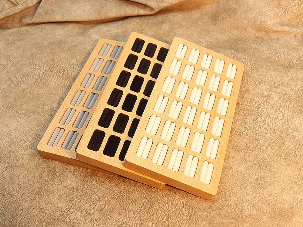 二十位戒指首饰展示托盘实木多卡位钻戒收纳无盖饰品包装礼盒多色详情16