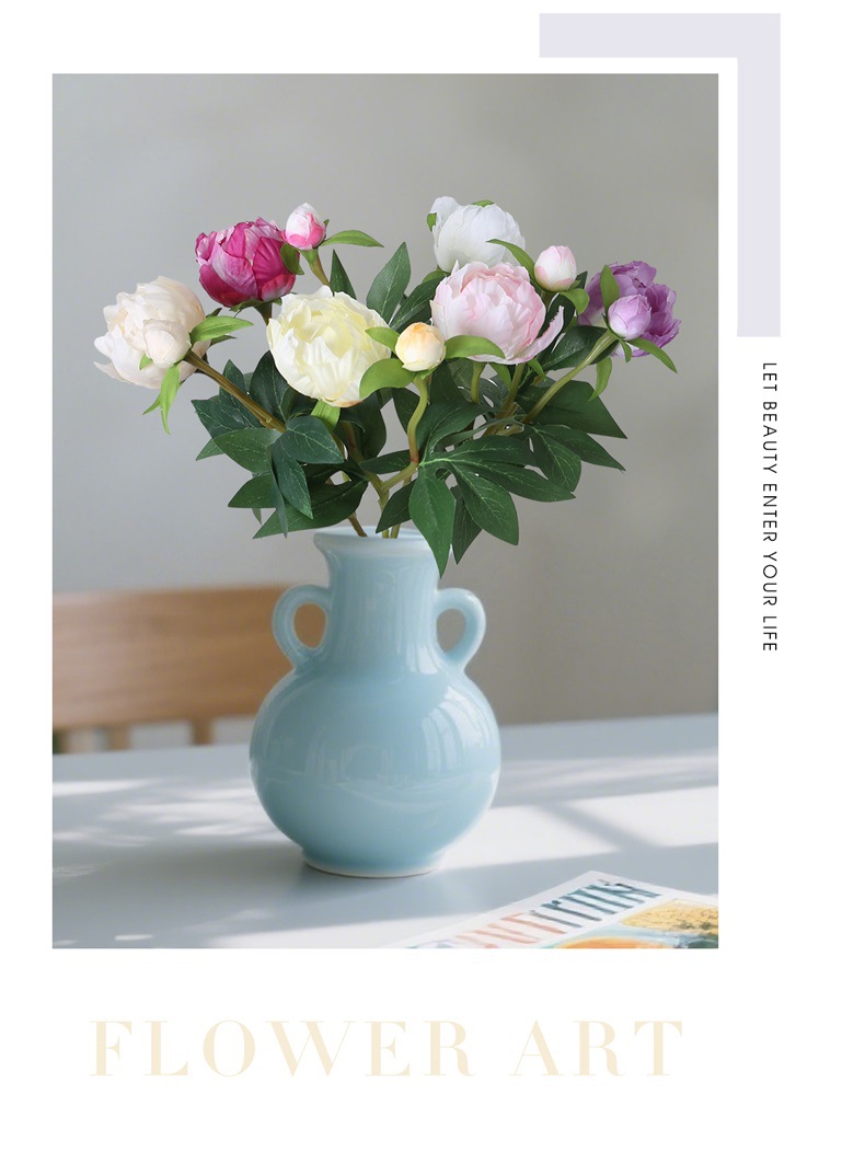 欧式迷你2头仿真牡丹花婚庆家居软装插花绢花摆放花艺仿真芍药详情10