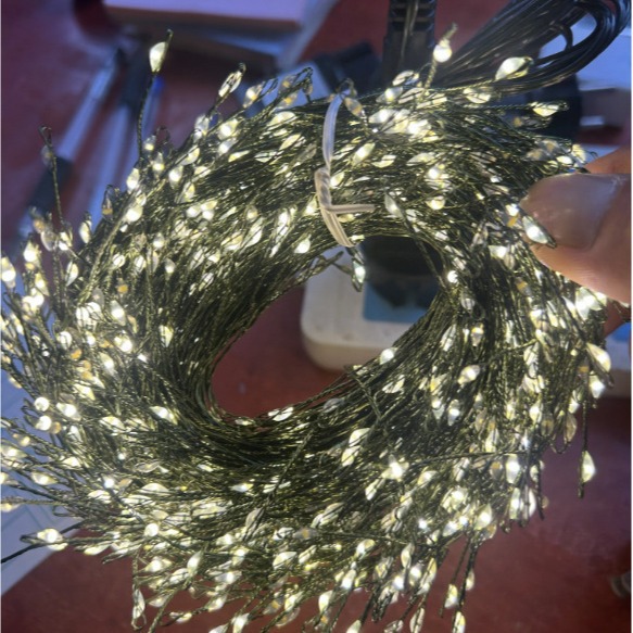 Cross-border LED firecracker lights, copper wire lights, string green wires, centipede feet, indoor and outdoor festival courtyard decorative lights, Christmas colored lights pic 14