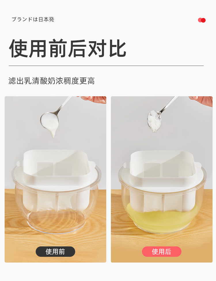 圆形大容量乳清分离酸奶过滤器自制希腊老酸奶蔬果沥水器咖啡过滤器多功能厨房用品自制酸奶详情7