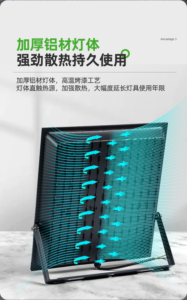 工厂直营上海亚明LED投光灯IP66户外防水铝材广告牌庭院灯泛光灯详情5