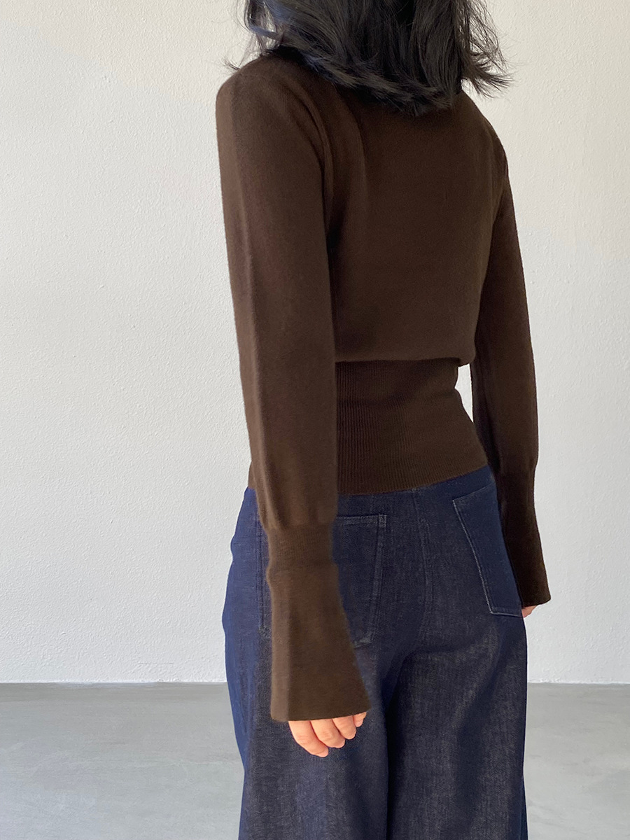 Jiangzuo [Winter Daylight] Korean-style semi-high neck flared sleeve knitted sweater for women to slim their waisted waist in winter 3012 pic 35