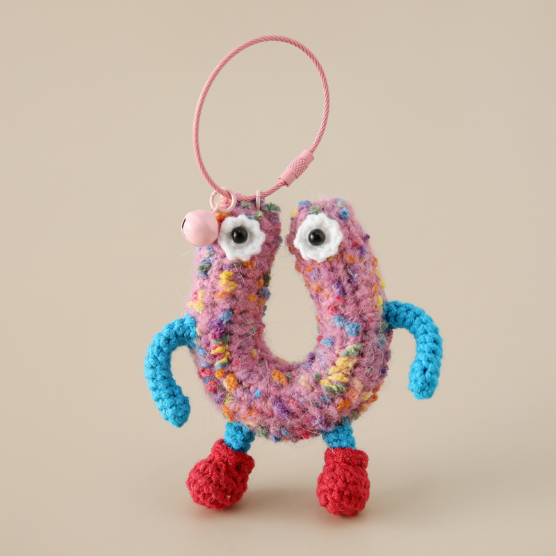 课堂知识创意学生英文字母毛线钥匙扣26个字母挂件手混线包包挂饰详情22