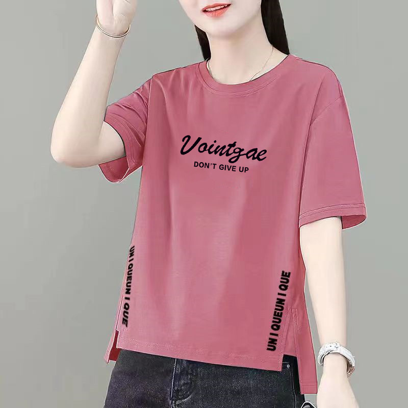 100%纯棉短款短袖t恤女夏季2024年新款时尚宽松小衫上衣体恤夏装详情13
