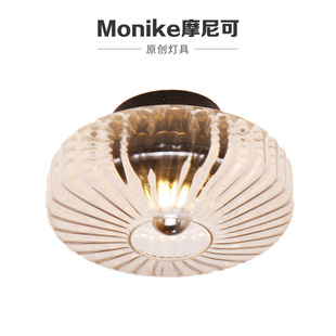 跨境简约led餐厅床头室内壁灯铁艺卧室玻璃氛围感设计师中山灯具详情3