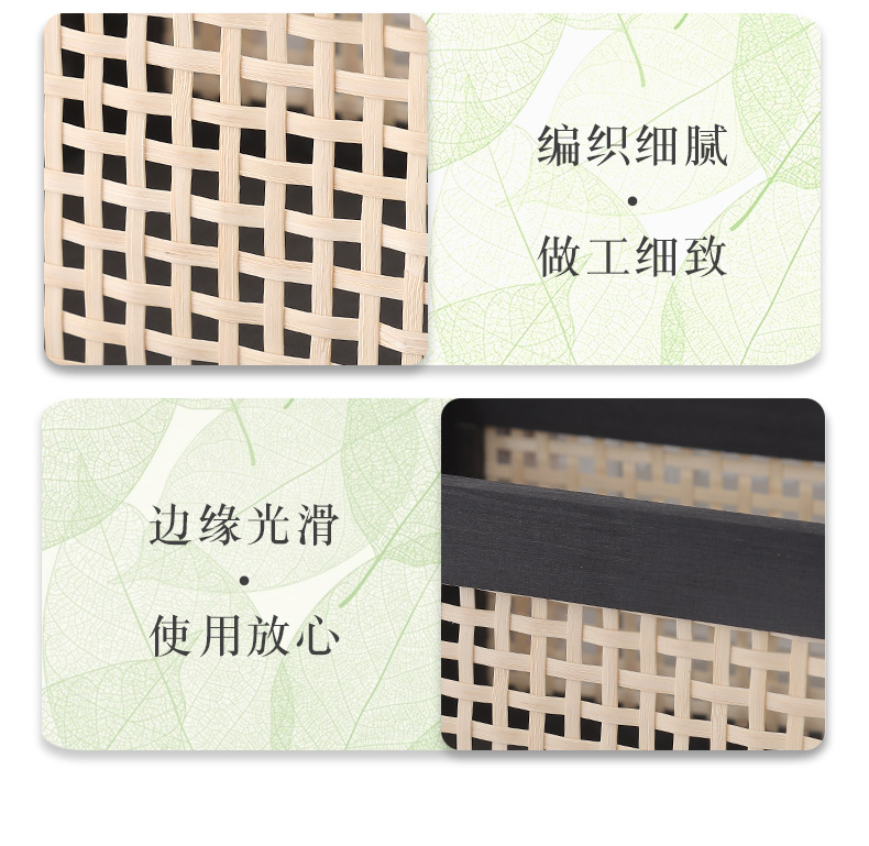 复古藤编收纳筐桌面实木收盒家用卧室零食盒玩具无盖木制收纳盒详情8