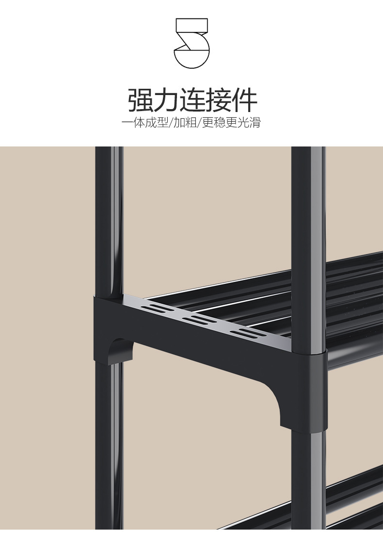 Simple coat rack, floor-standing indoor clothes hanger, bedroom clothes double-pole rack, household clothes drying rack, dormitory clothes drying rack pic 12