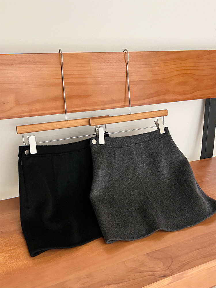 Four Beauties Slimming 100% short plush woolen A-line short skirt for women 25 winter New minimalist half skirt 9442 pic 44