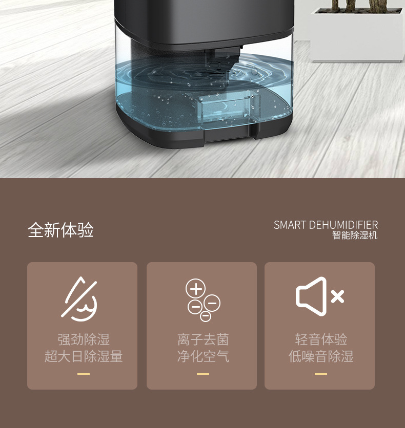 350ml/D dehumidifier, household bedroom silent small dehumidifier, mini moisture-proof dehumidifier for dehumidification pic 3