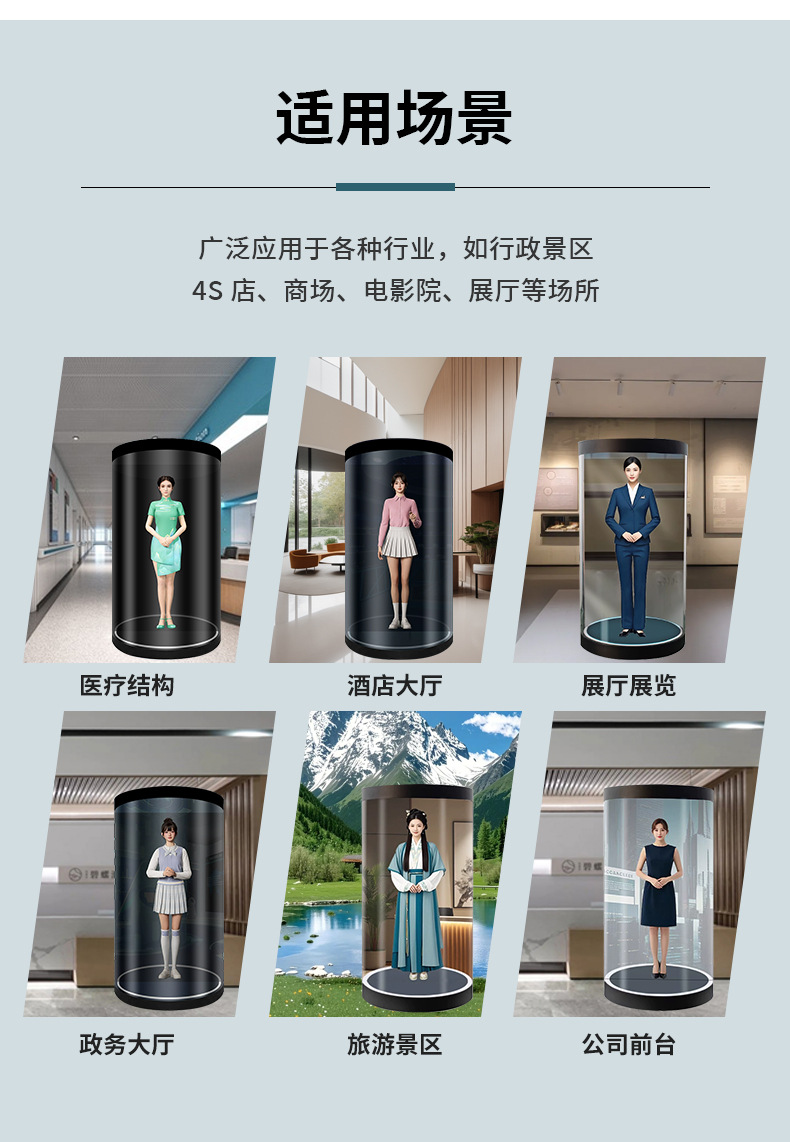 75-inch Ai digital human holographic cabin virtual cylindrical 3D digital human technology exhibition hall welcoming interactive all-in-one machine pic 10