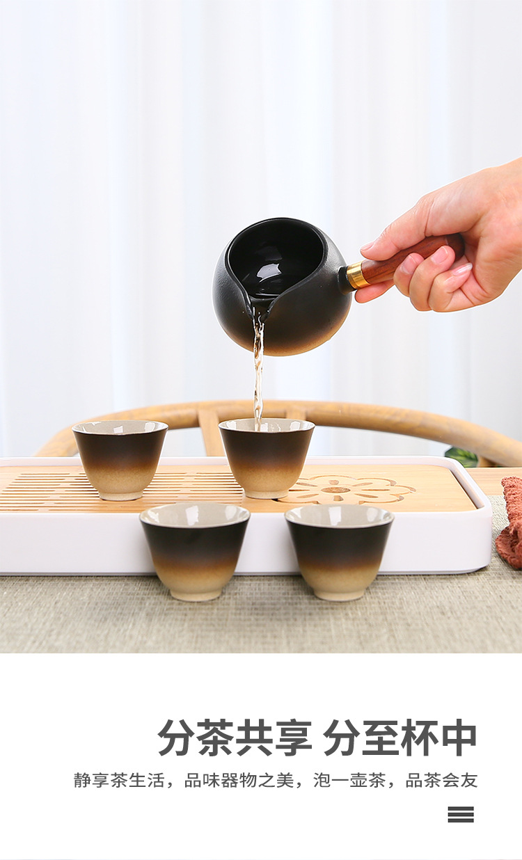 Travel portable black ceramic kung Fu tea set, Japanese teapot and tea cup gift, company opening souvenir pic 18