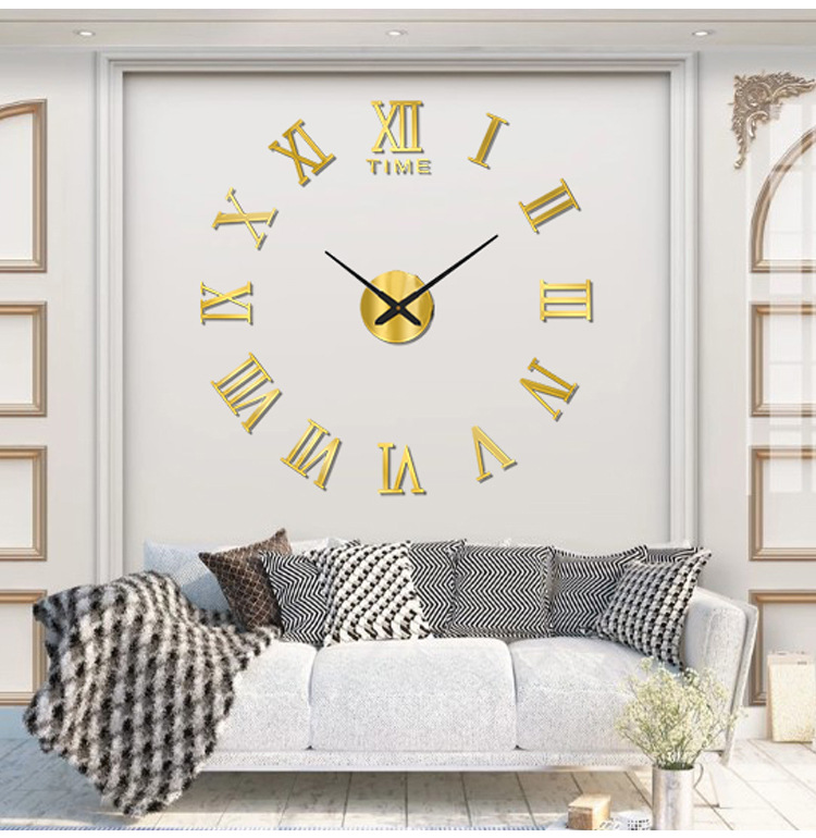 Creative Nordic living room acrylic three-dimensional decorative clock, bedroom diy silent wall clock, home wall-mounted clock pic 25