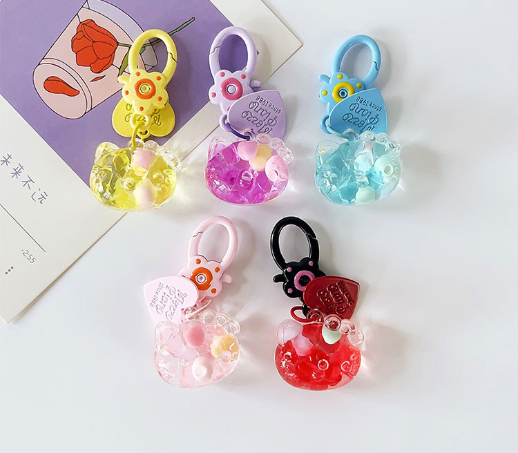 创意卡通可爱迷你入油流沙小钥匙扣动物书包挂件挂饰装饰情侣批发详情9