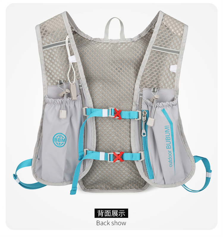 新款多功能尼龙跑步背包安全反光运动背包水袋背包骑行包详情33