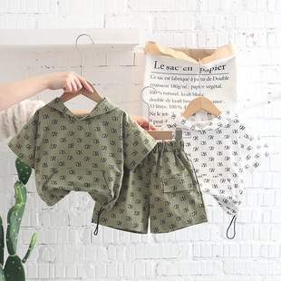 1-5 años niño vestido de verano manga corta shorts conjuntos bebé verano slim algodón lino camisetas suelto niño dos piezas lotes pic 7