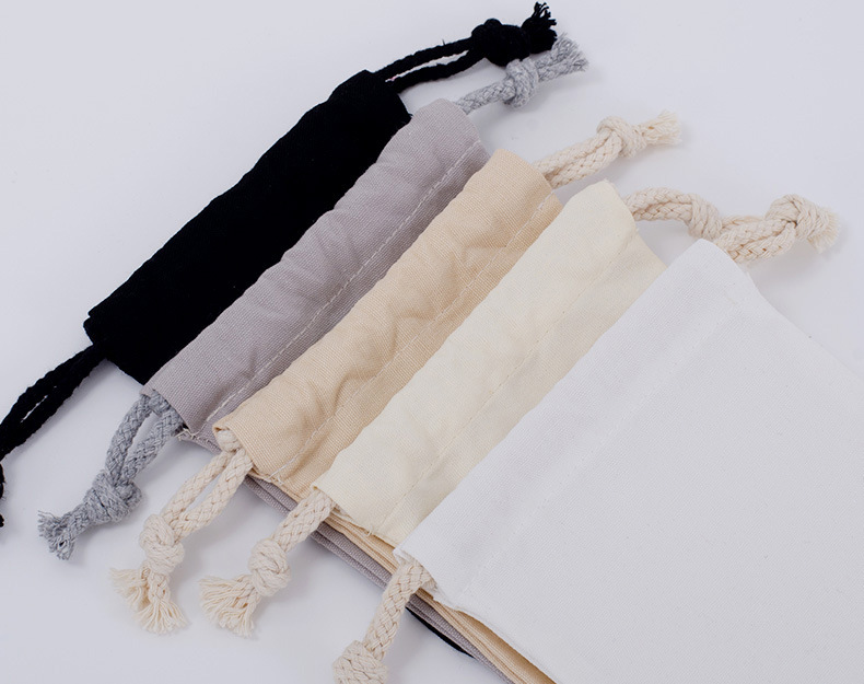 Wholesale and in-stock white drawstring cotton drawstring bags, blank eco-friendly gift packaging, storage canvas drawstring bags pic 17