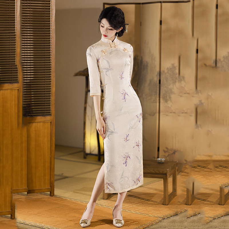 National trend cheongsam for women, Republic of China couple battle robes, Mongolian robes, slimming design sense pic 23