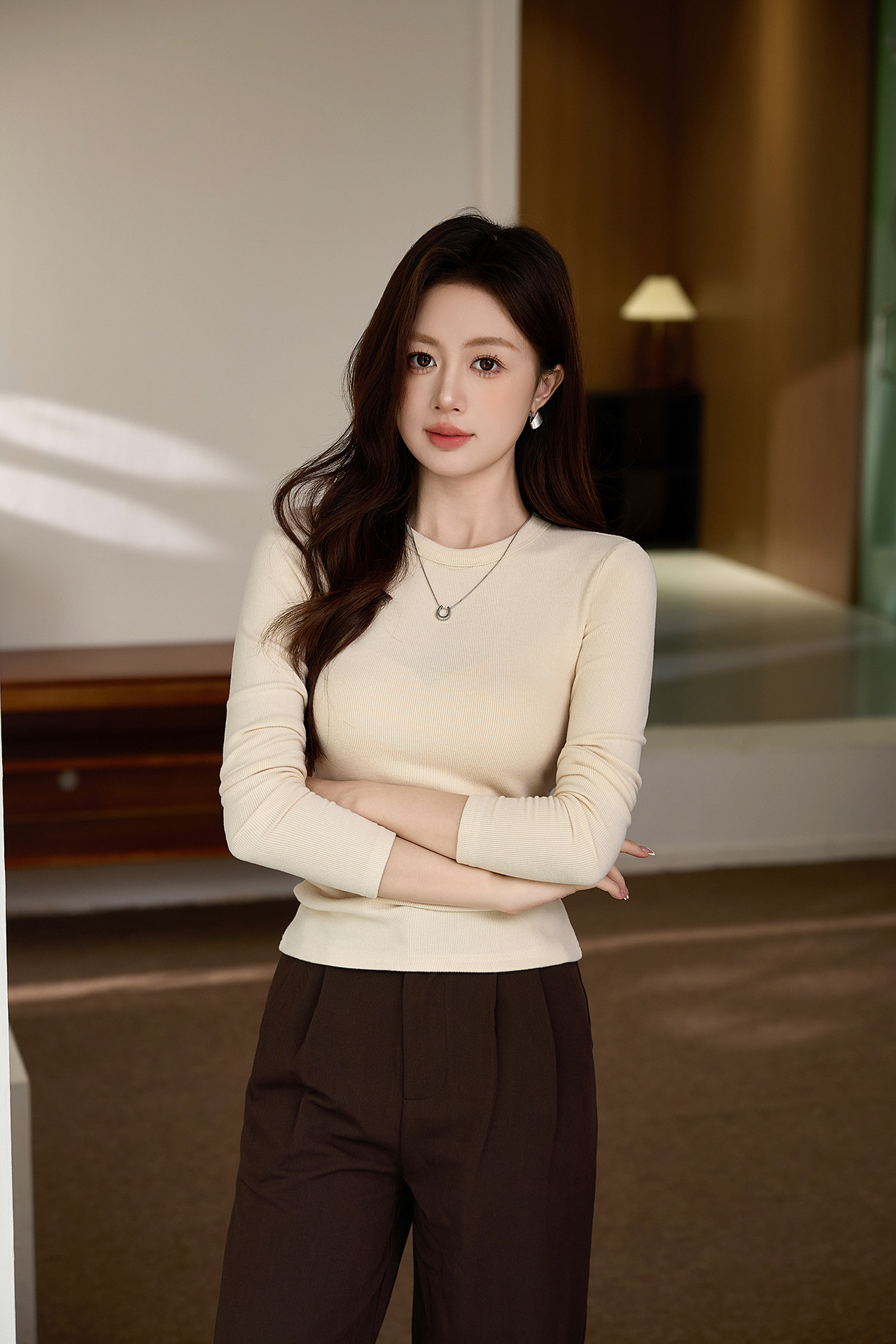 #双面磨毛# 精品慕斯羊绒软糯T恤女长袖2025秋冬新款内搭打底衫详情28