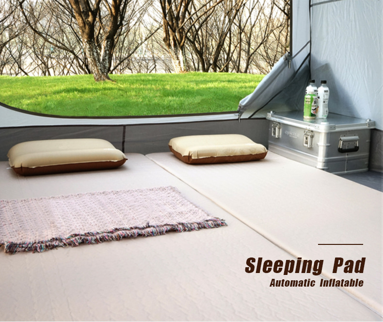 Factory direct sales of outdoor sponge 3cm single person camping inflatable mattress widened double person comfortable portable folding air mattress pic 1