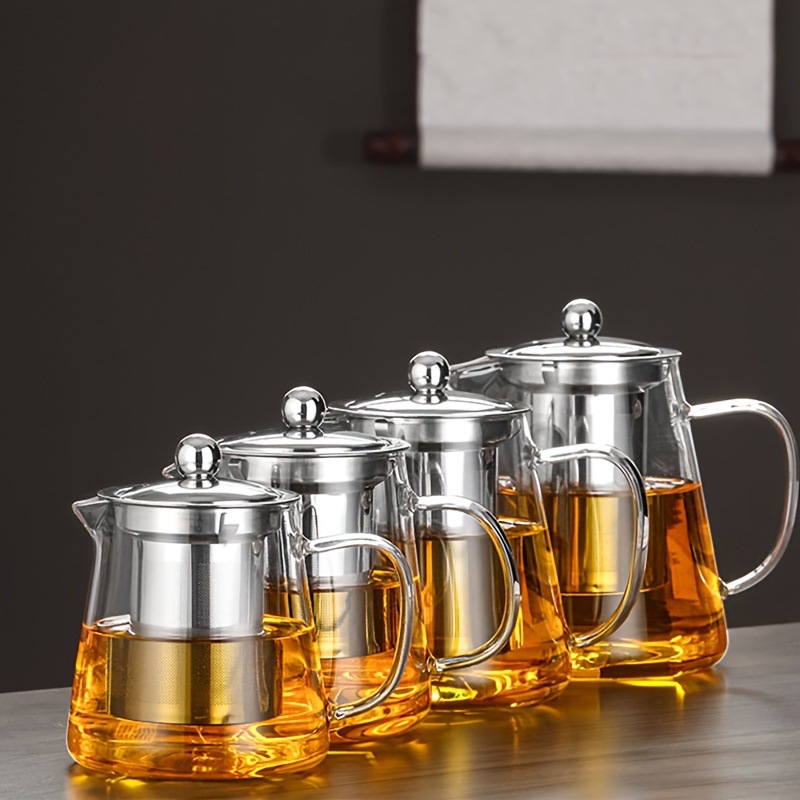 圆形不锈钢过滤茶壶高硼硅过滤玻璃泡茶壶泡茶壶耐热功夫茶具供应详情19