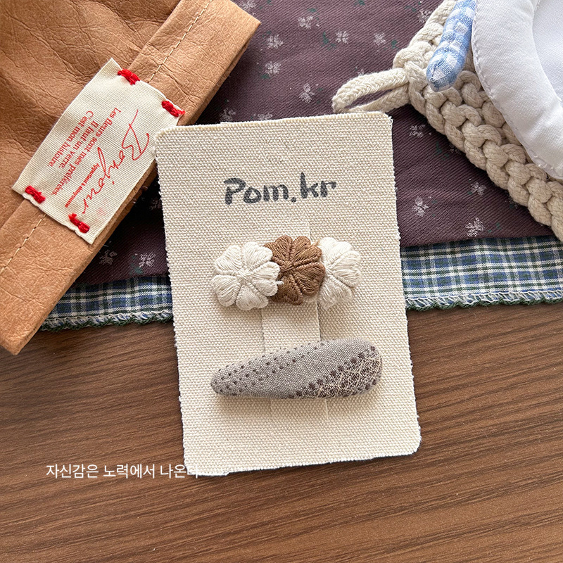 新款韩版布艺格纹蝴蝶结蕾丝纽扣发夹甜美儿童百搭发夹侧边夹发饰详情9