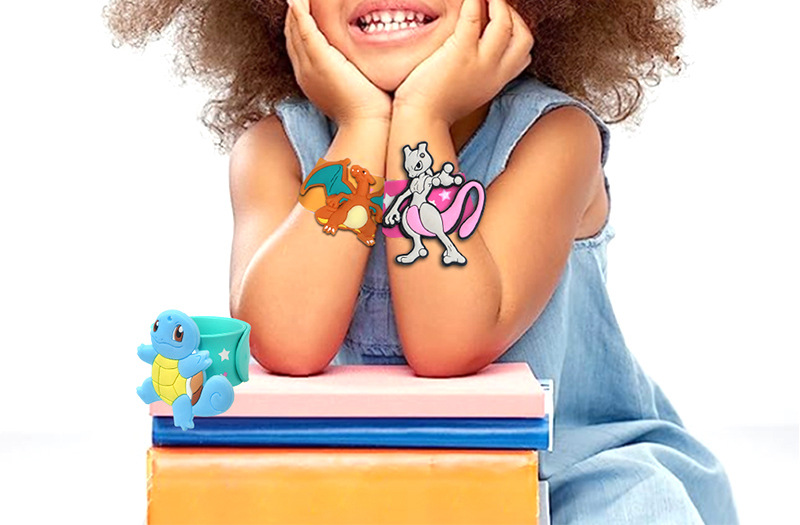 宠物小精灵宝可梦硅胶拍拍圈手腕带卡通神奇宝贝皮卡丘啪啪圈手环详情15