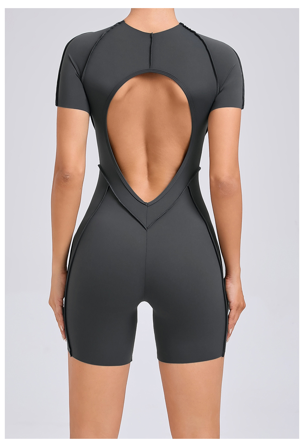 European and American three-dimensional aesthetic sports one-piece yoga suit, one-piece tight short-sleeved backless one-piece fitness suit 50310 pic 16
