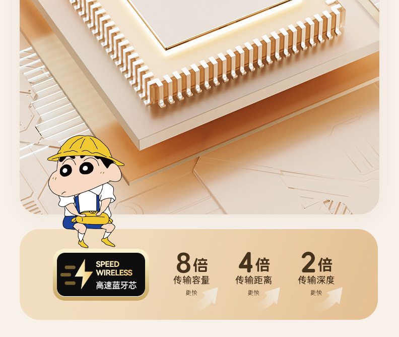 Crayon Shin-chan D4 wireless Bluetooth headphones for gaming, listening to music, noise-cancelling, cute and good-looking student in-ear headphones pic 14