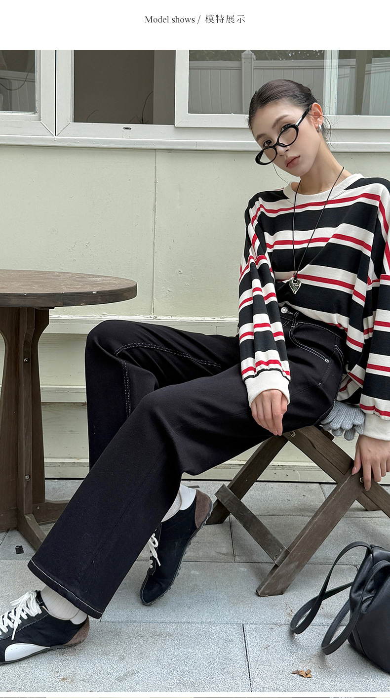 云长 窄版显瘦牛仔裤女冬季新款加厚直筒高腰休闲长裤子现货K0170详情25