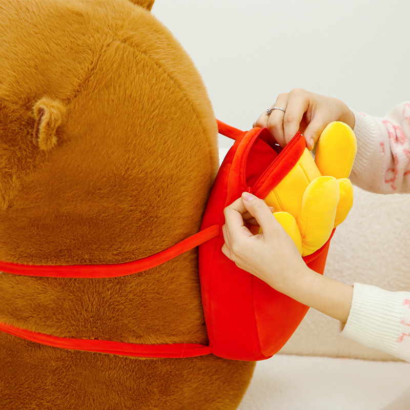 正版卡皮巴拉公仔可爱拉线水豚啪啪圈毛绒玩具挂件美拉德鼻涕玩偶详情14