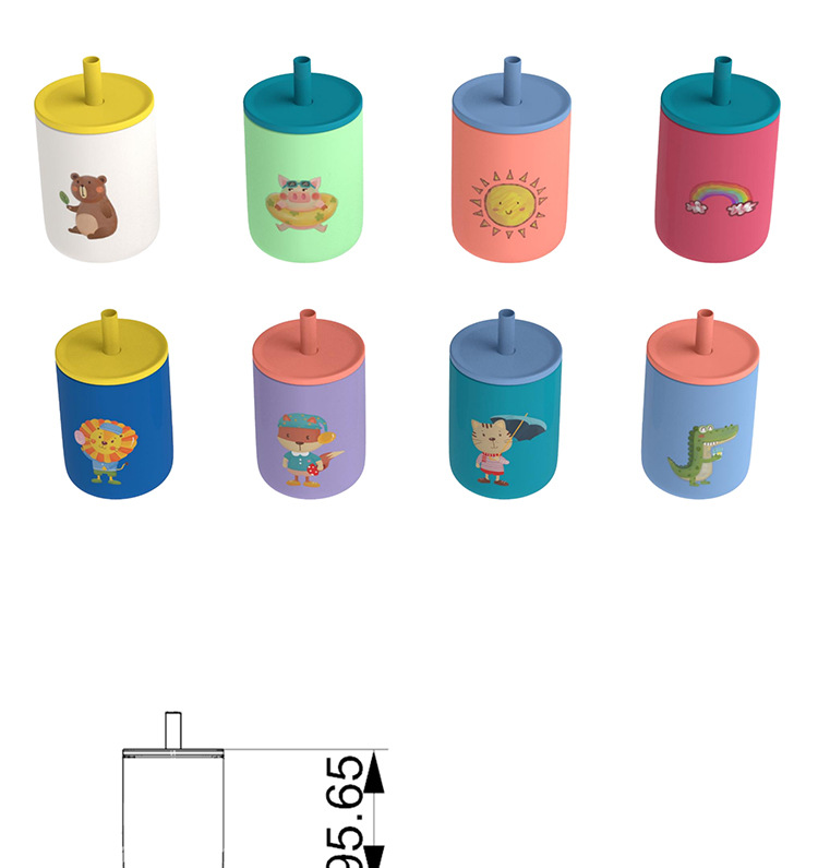 批发食品级硅胶宝宝水杯吸管杯婴儿婴儿杯子婴儿水瓶详情3