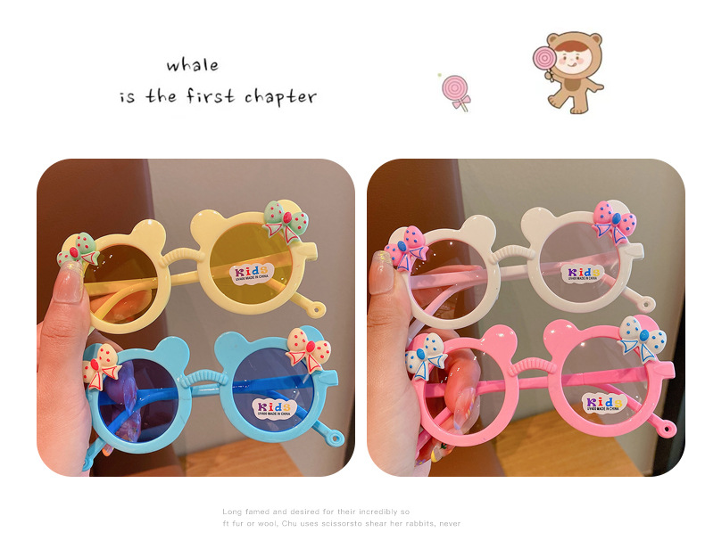 米奇儿童太阳镜墨镜遮阳防晒小孩太阳镜蝴蝶结卡通女童玩具眼镜详情7