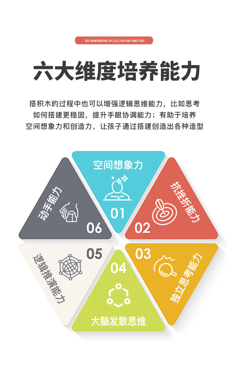 儿童建筑大师百变搭建拼插木制拼装积木幼儿园拼搭房子益智教玩具详情7