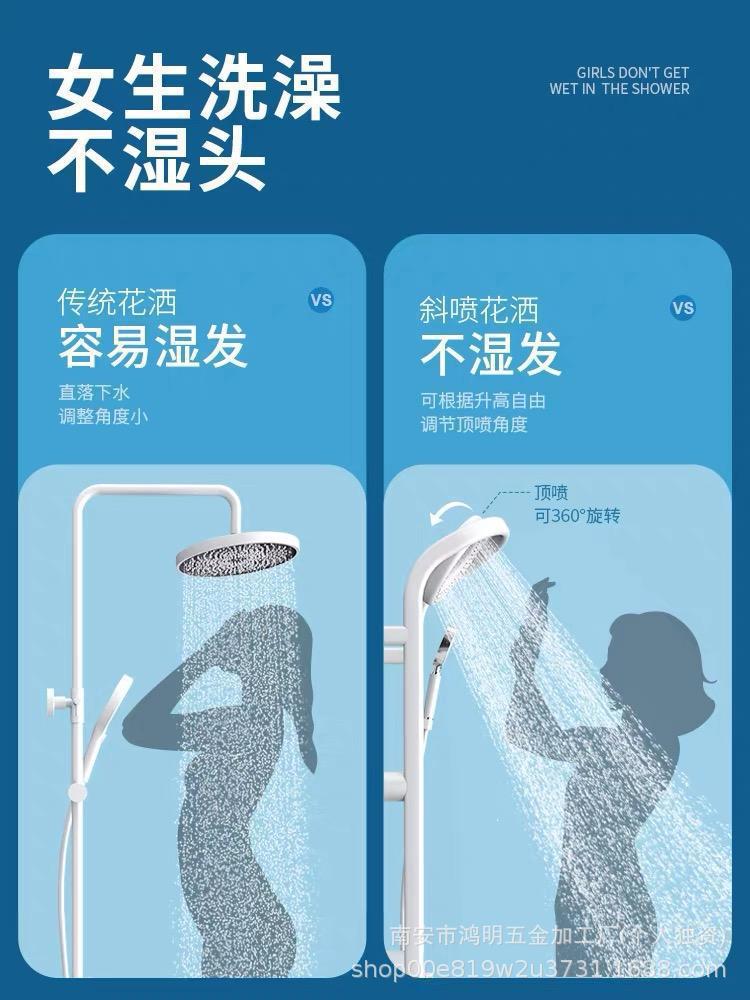 Donut small back basket, all-copper gun, grayish-white shower, illuminated 360 rotation, intelligent constant temperature digital display shower head set pic 17