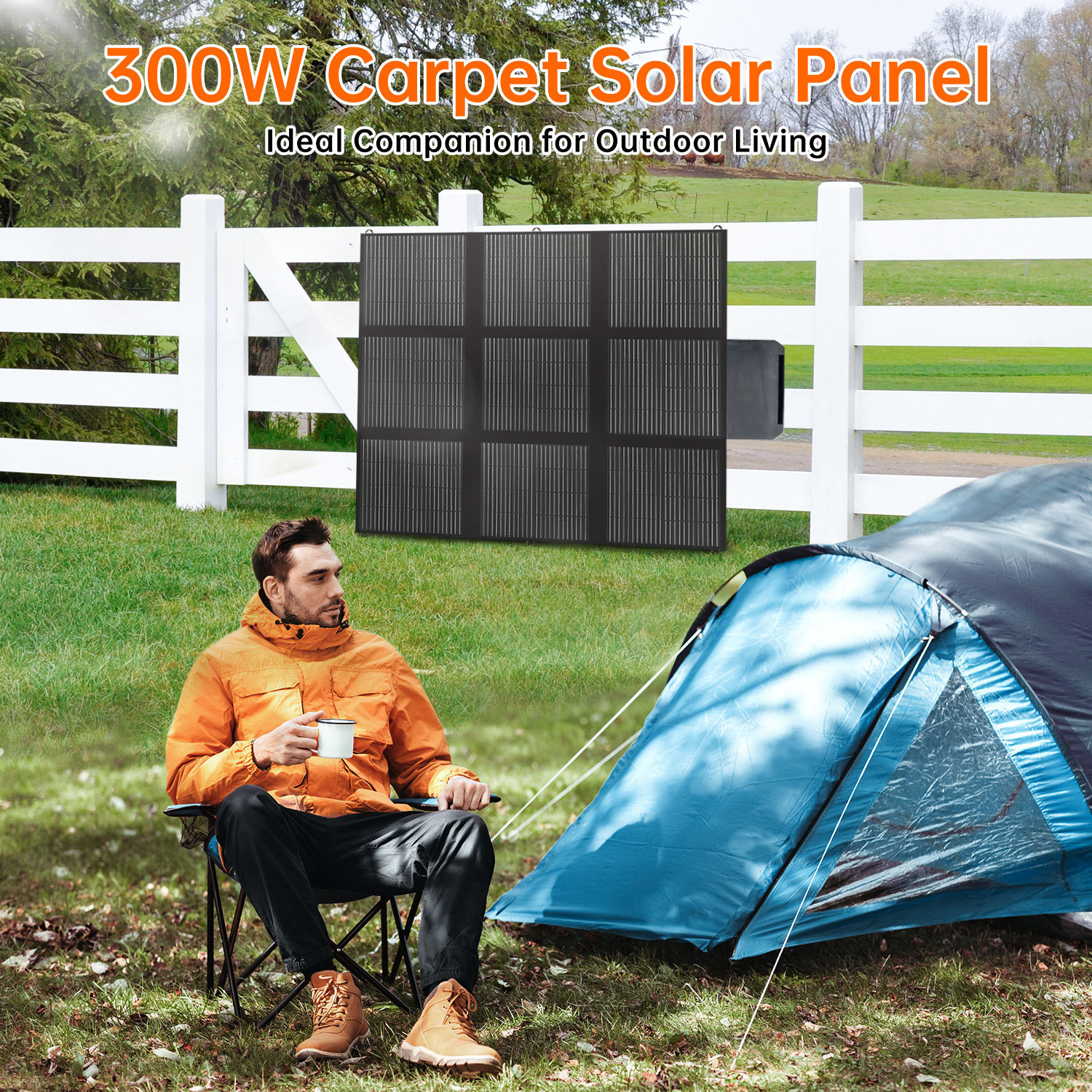 途阳300W地毯式太阳能折叠包单晶太阳能电池板户外便携应急充电详情7