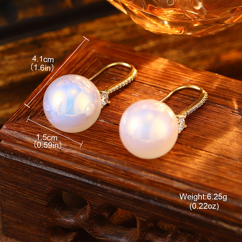 S925银针天然珍珠锆石耳钉花朵流苏多层耳环高级耳饰批发抖音爆款详情21