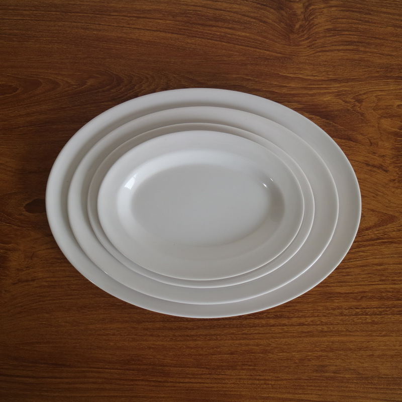White melamine thickened oval plates, den-shaped plates, barbecue plates, stir-frying plates, snack plates, roast meat plates, in stock, factory wholesale pic 6