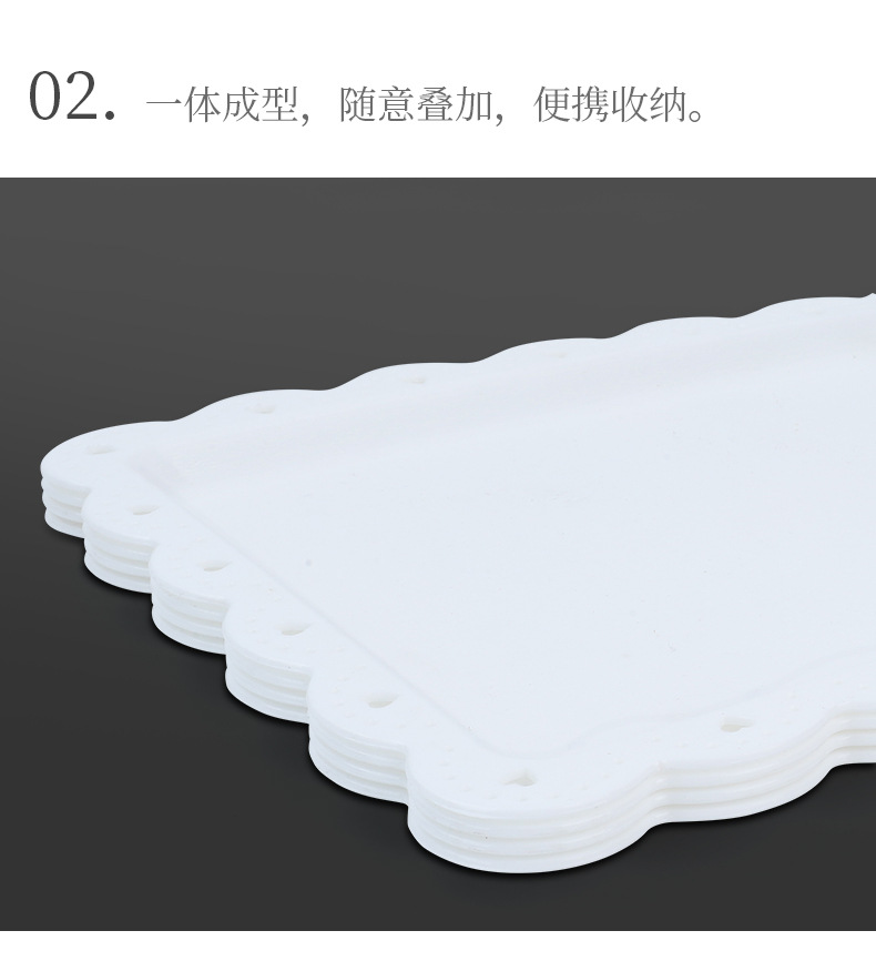 欧式塑料果盘慕斯餐盘托盘长方形饼盘西点甜品塑料盘放杯子小吃盘详情7