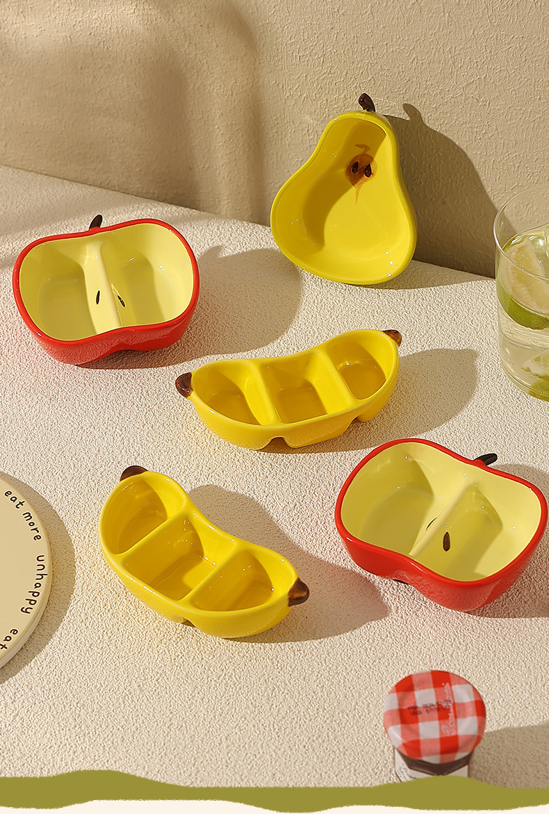 Creative fruit dipping saucers, household ceramic snack saucers, hot pot condiment saucers, vegetable saucers, cute differently styled and flavored saucers pic 50